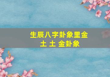 生辰八字卦象里金 土 土 金卦象